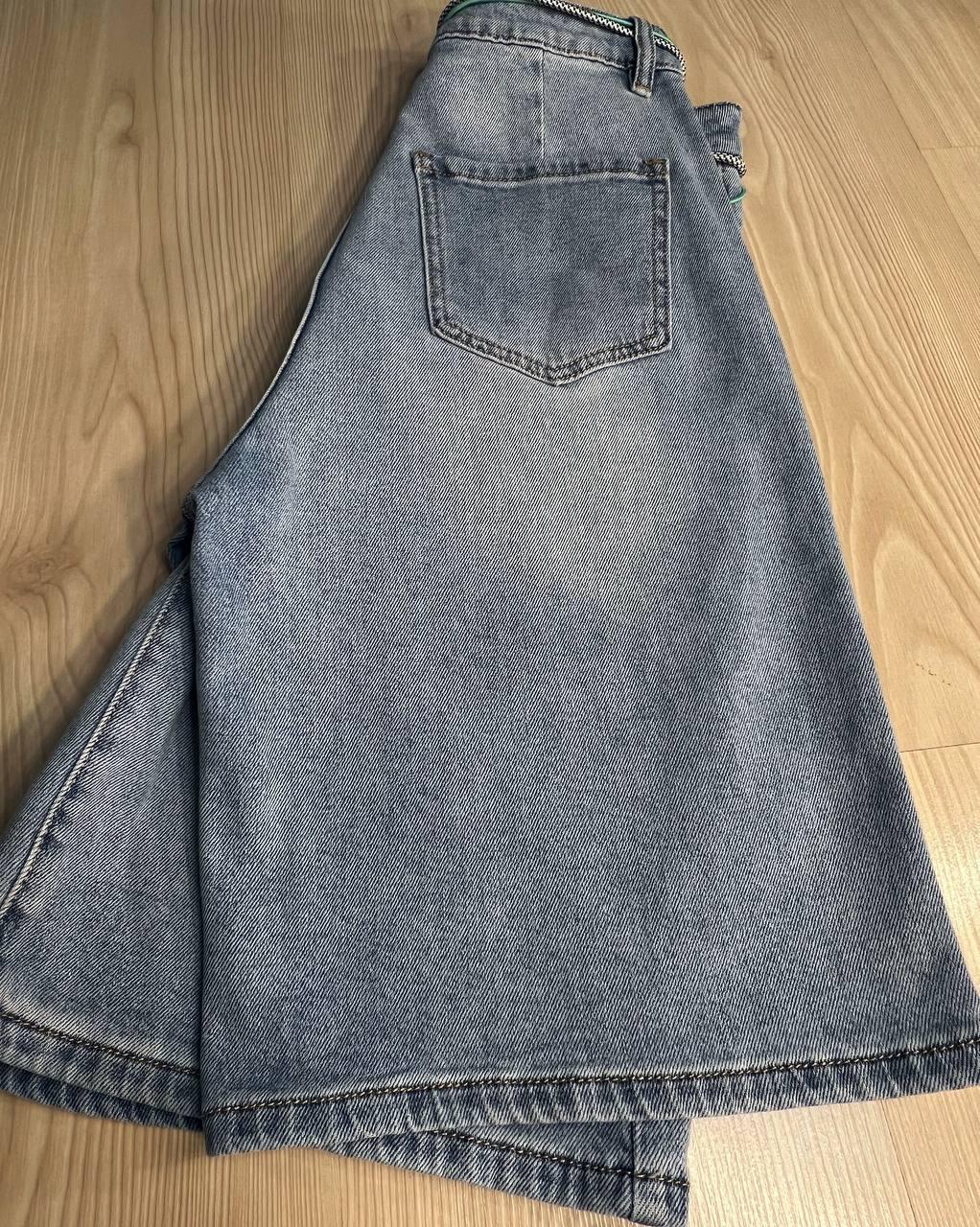 Шорти жіночі джинсові LDM 0223 бермуди з поясом-шнурком р. 32 Блакитний (26881522) - фото 10