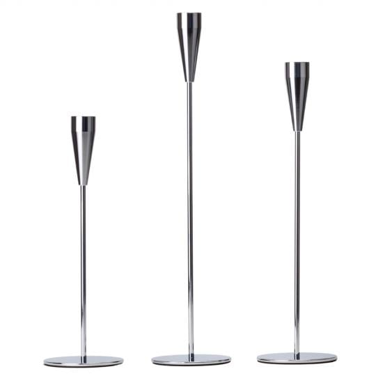 Набор металлических подсвечников Ореол 3 шт. 32х27х22 см Серебряный (90813) - фото 1