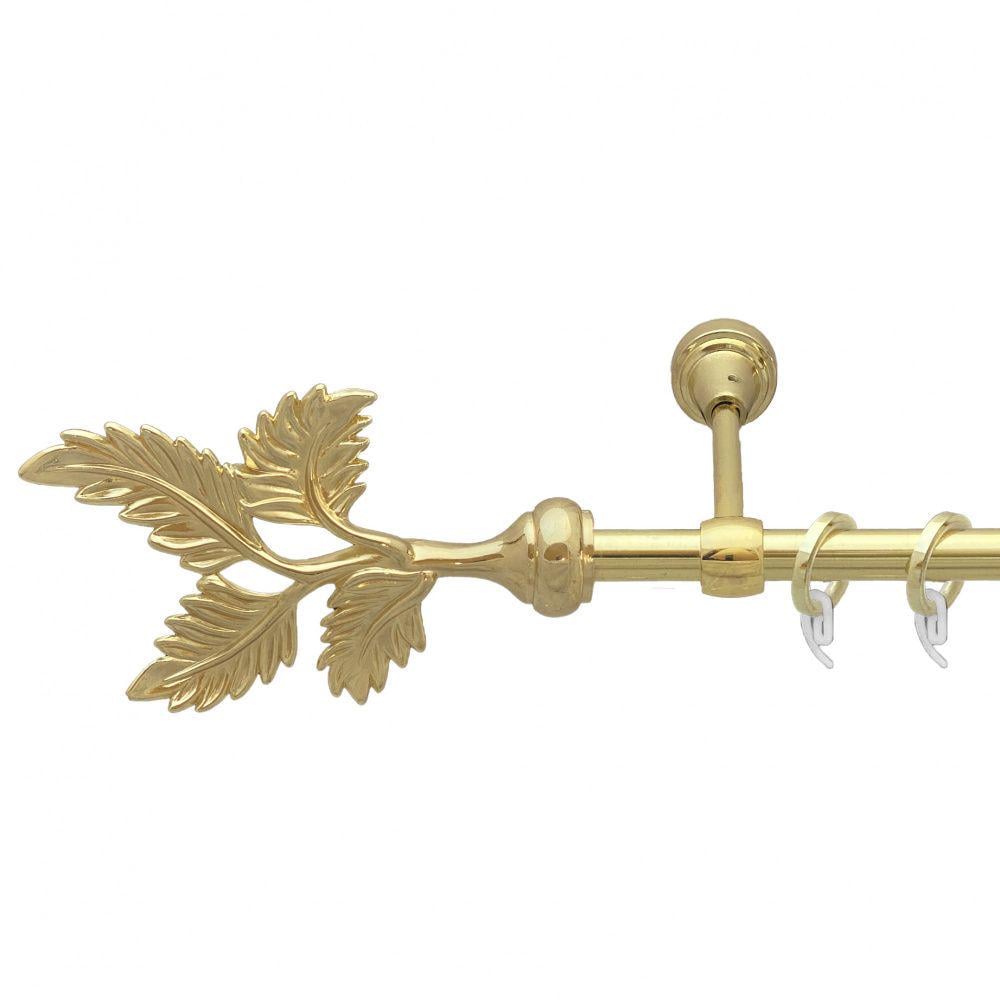 Карниз Orvit Папороть металевий однорядний литий гладка труба кільце фасонне металеве 16 мм 240 см Золото (7717684)