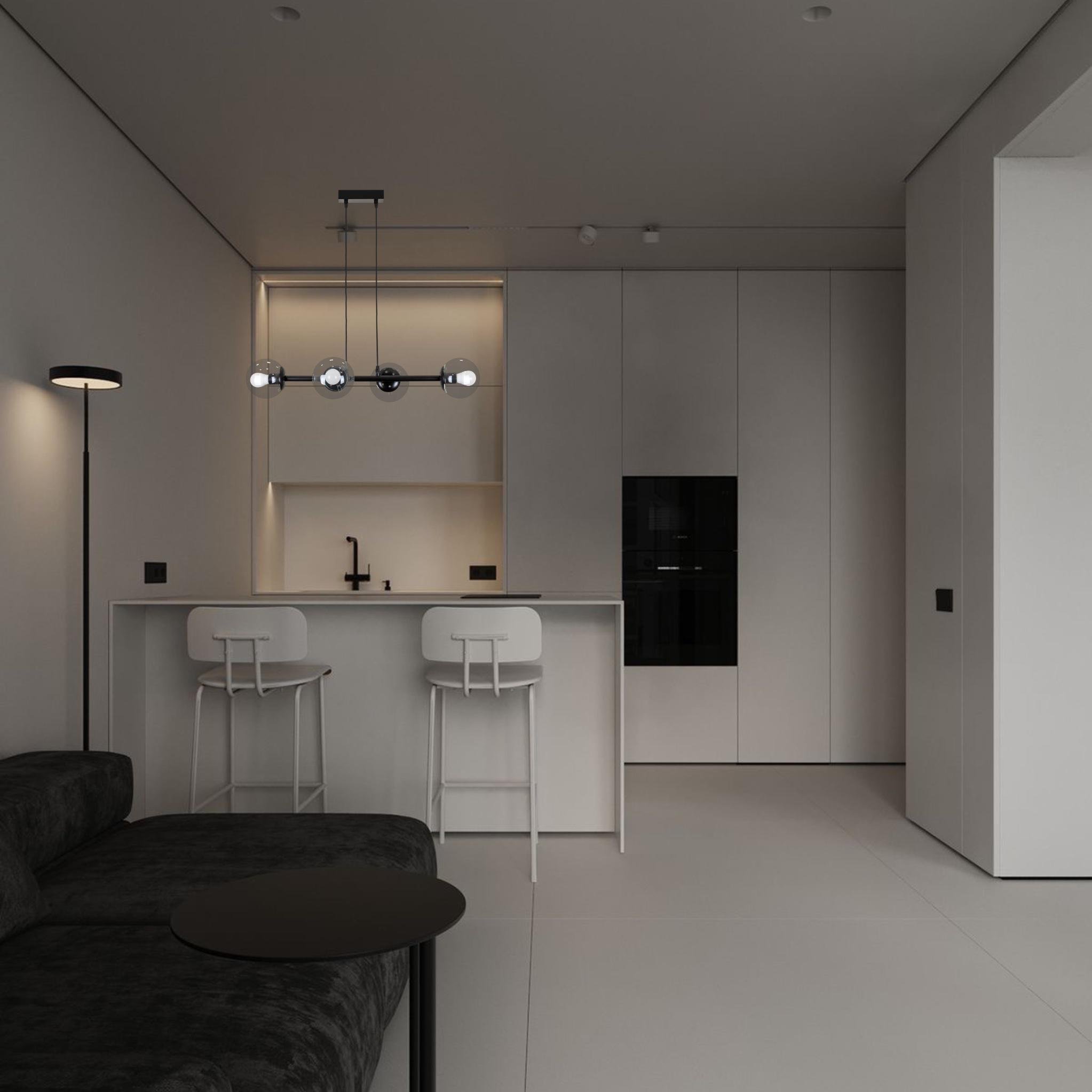 Люстра підвісна сучасна Modern Luxe (52-9909-4 BK+CL) - фото 3