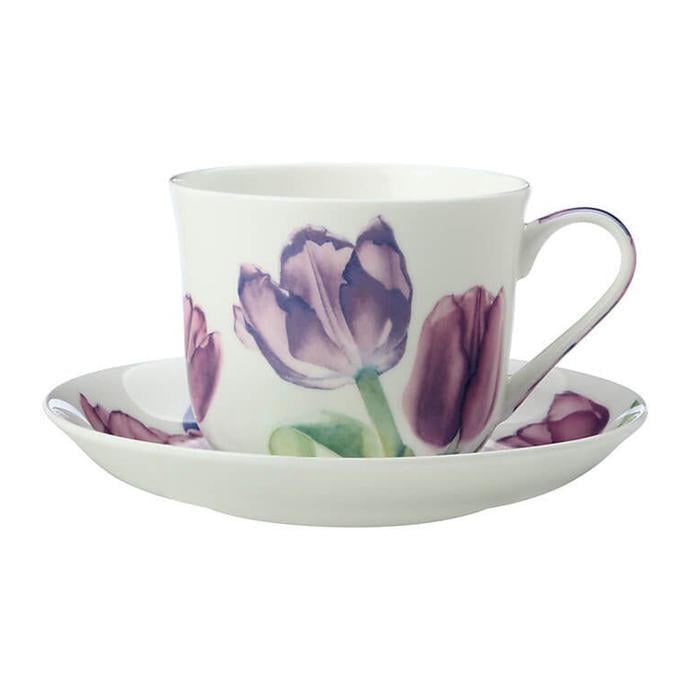 Чашка с блюдцем для кофе Maxwell & Williams Tulips FLORIADE фарфор 480 мл (2628649)