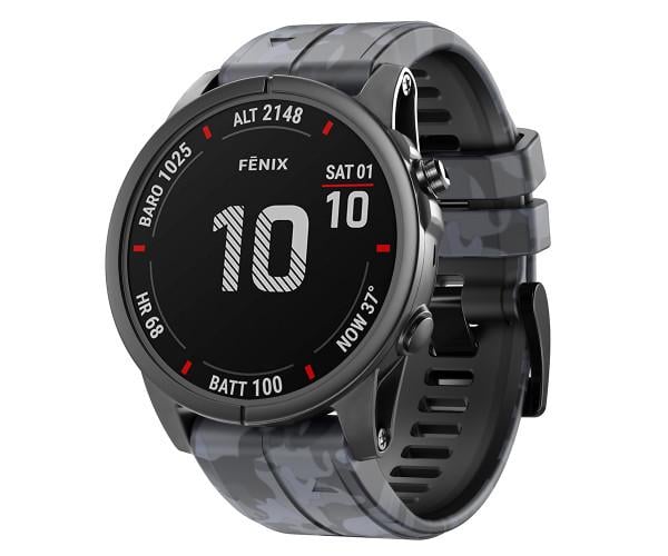 Ремешок Silicone Army для Garmin Fenix ​​Fenix ​​7X/6X/6X Pro/Tactix 7/Quatix 7X 26 мм Черно-серый