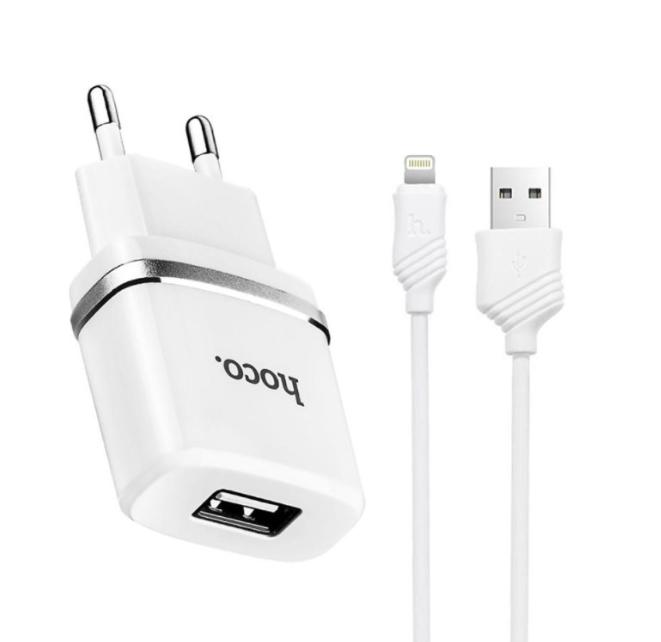 Зарядное устройство сетевое Hoco 1USB с кабелем iPhone C11 (000022458)