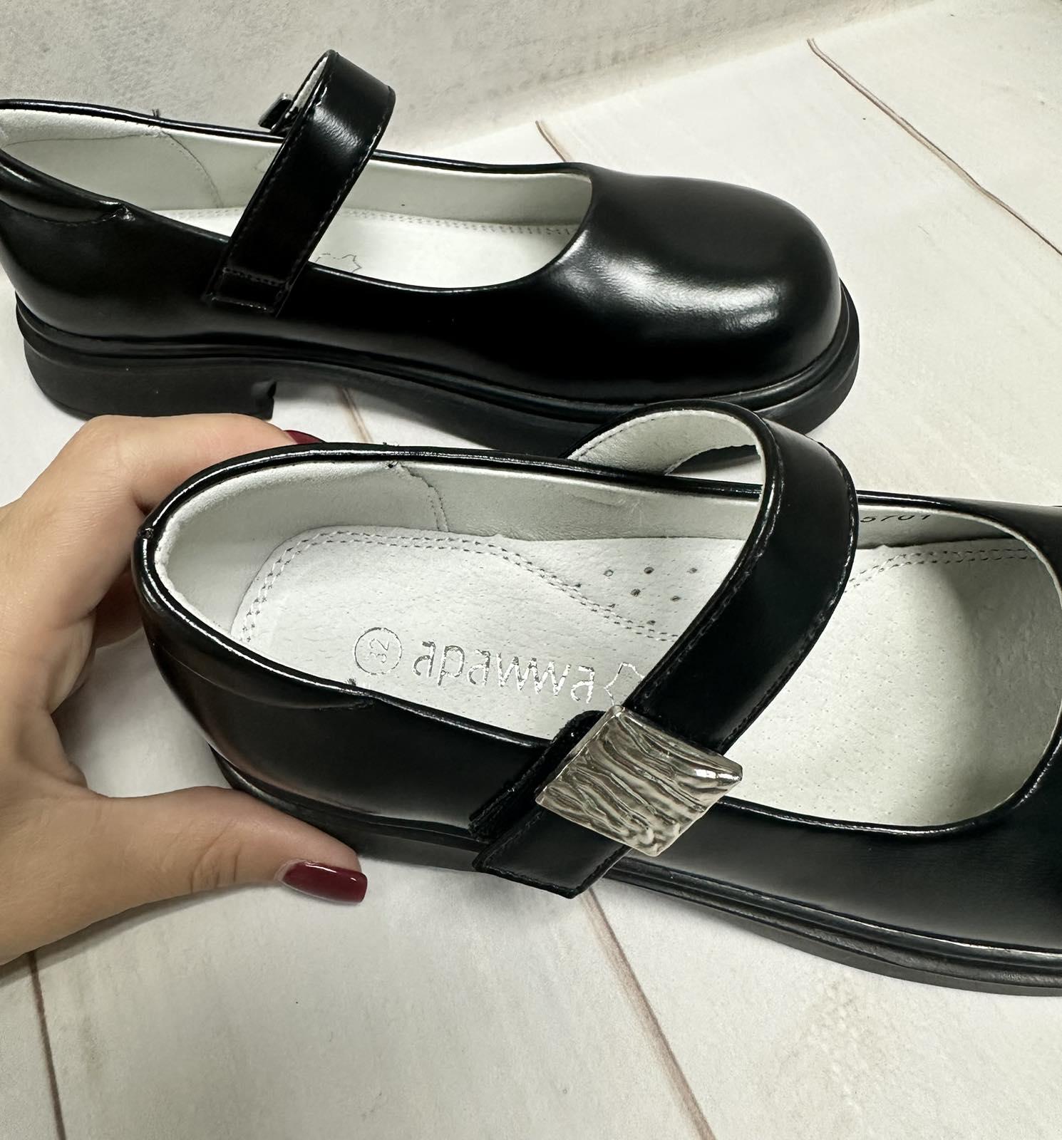 Туфлі шкіряні дитячі Apawwa для дівчинки р. 37 23 см Чорний - фото 7 Туфлі шкіряні дитячі Apawwa для дівчинки р. 37 23 см Чорний - фото 7