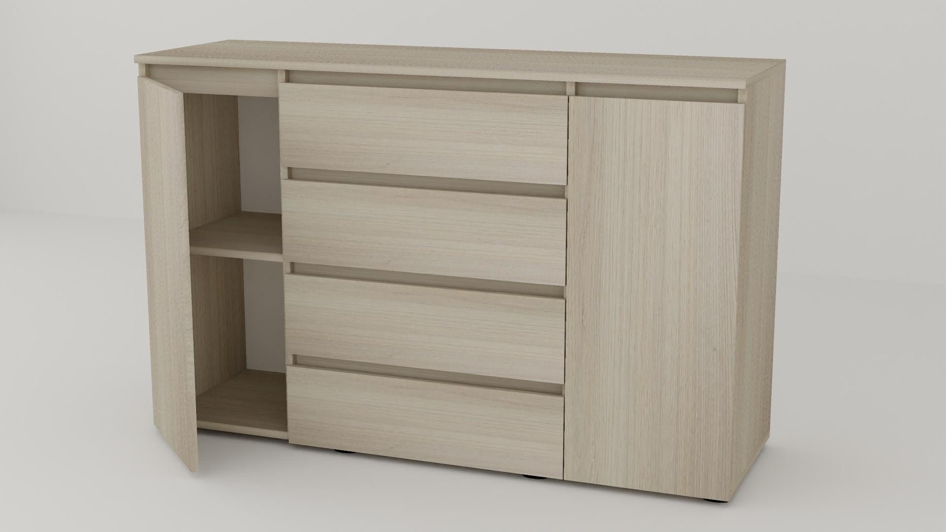 Комод Алекса СН-141/45 140х45х90 см Дуб шамони светлый Комод Алекса СН-141/45 140х45х90 см Дуб шамони светлый