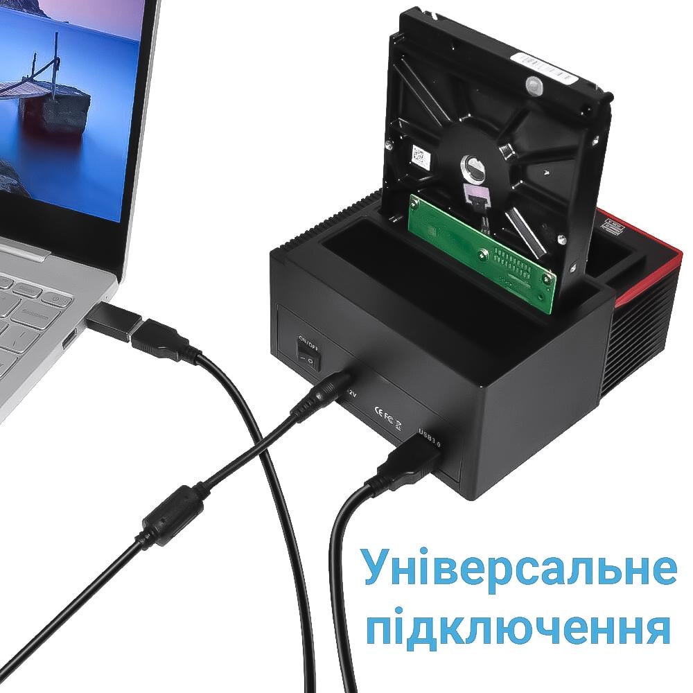 Док-станція для жорстких дисків Addap WLX-893U 2 зовнішня кишеня Sata 2,5"/3,5" з картрідером - фото 14