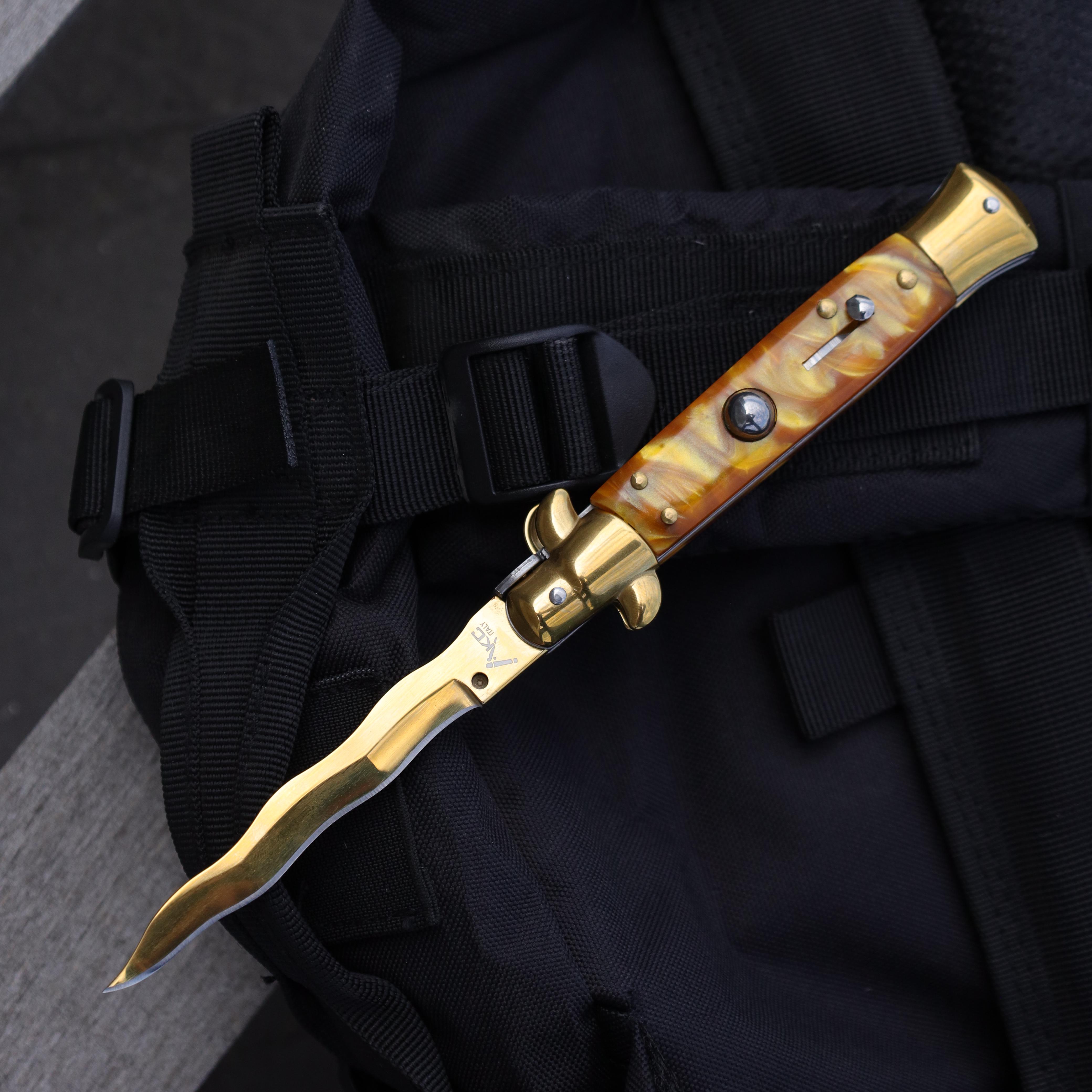 Ніж стилет AKC Flamberg Gold-Yellow (2326280450)