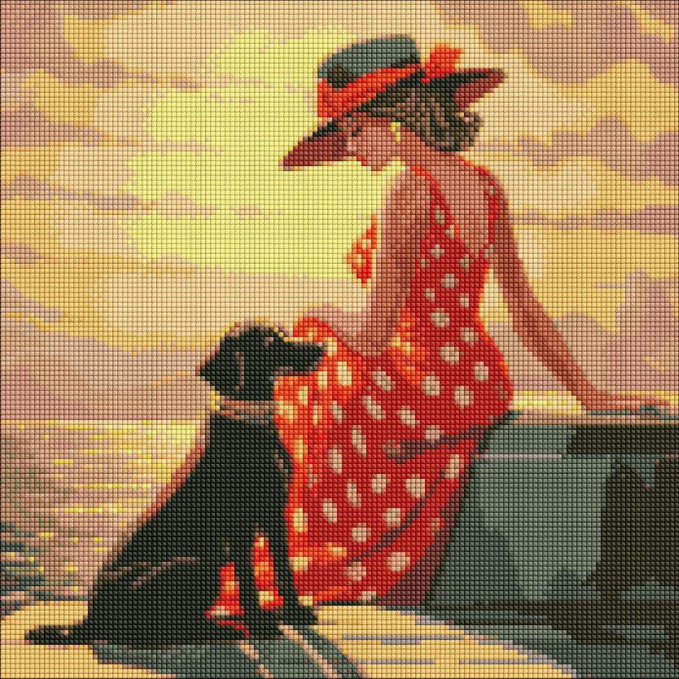 Алмазная мозаика Идейка Утренняя прогулка 40x40 см (AMO7645)