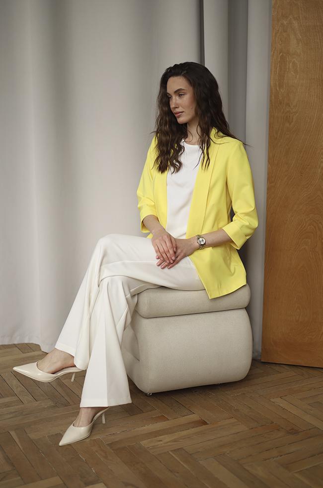 Піджак Lipar 1029 класичний з рукавом 3/4 р. 42 Жовтий (16914932) - фото 2 Піджак Lipar 1029 класичний з рукавом 3/4 р. 42 Жовтий (16914932) - фото 2