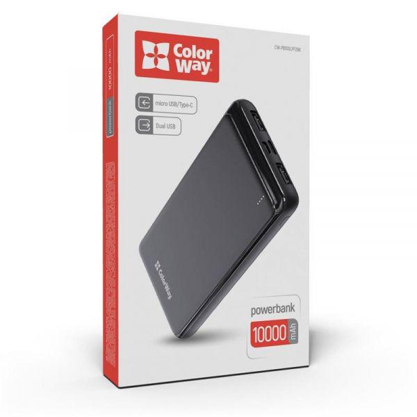 Повербанк ColorWay Slim 10000 mAh Black (CW-PB100LPF2BK) - фото 10