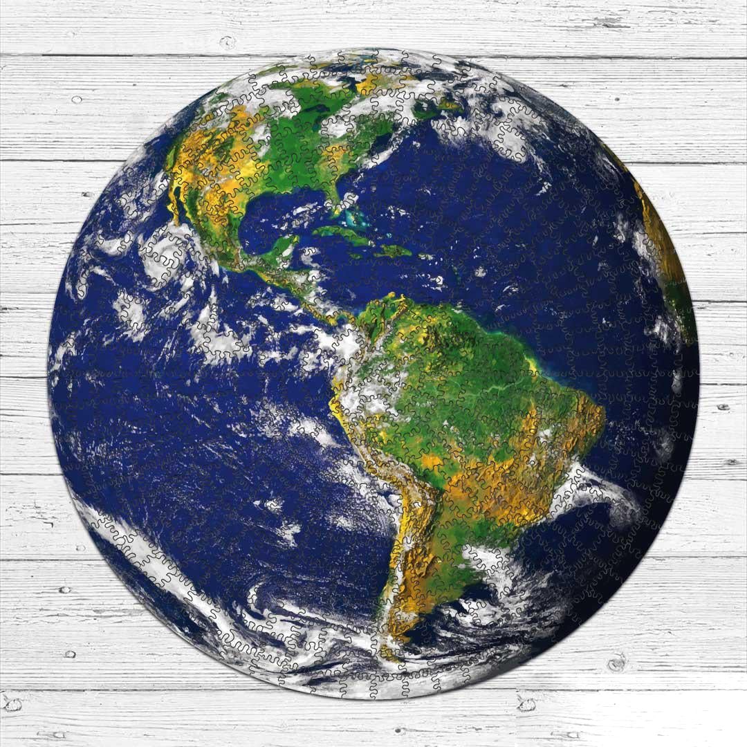 Деревянный пазл Земля 50х50 см с мешочком на затяжках (PZL20001-L)