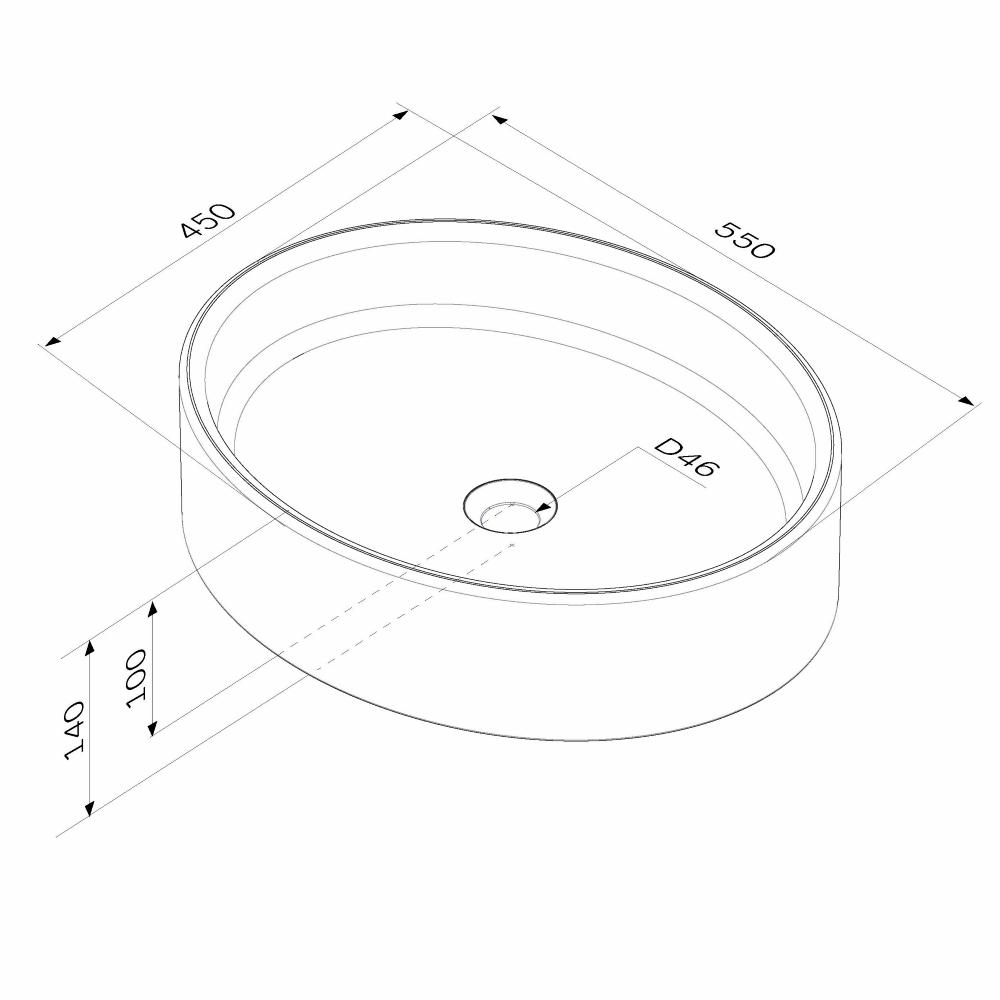 Умивальник накладний AM.PM Func MFAWCC20550WG 550x450x140 мм Білий (195781) - фото 2