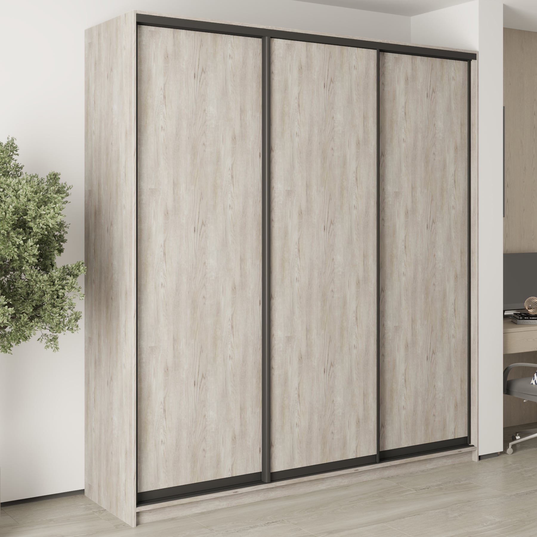 Шкаф-купе трехдверный Mebel Star Стандарт BG MBS-8608 220х45х240 см Аляска серый (1008019) Шкаф-купе трехдверный Mebel Star Стандарт BG MBS-8608 220х45х240 см Аляска серый (1008019)