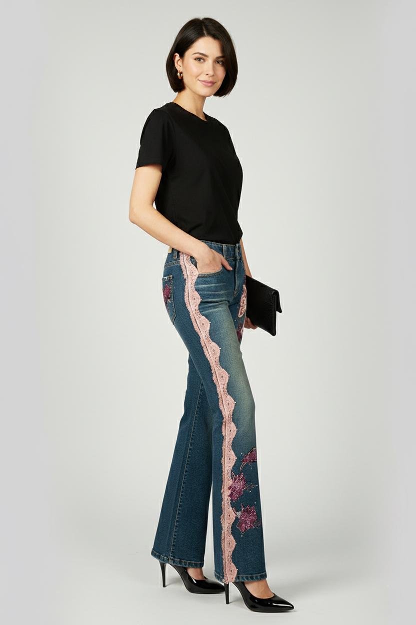 Джинсы женские винтажные Tantra S-1665 р. 46 Синий (S-1665-46)