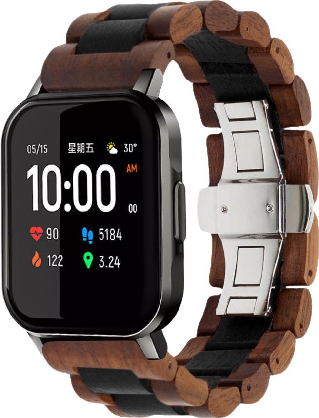 Ремешок деревянный WoodLock для Haylou Smart Watch 2 LS02 Black/Brown (28291-26) Ремешок деревянный WoodLock для Haylou Smart Watch 2 LS02 Black/Brown (28291-26)