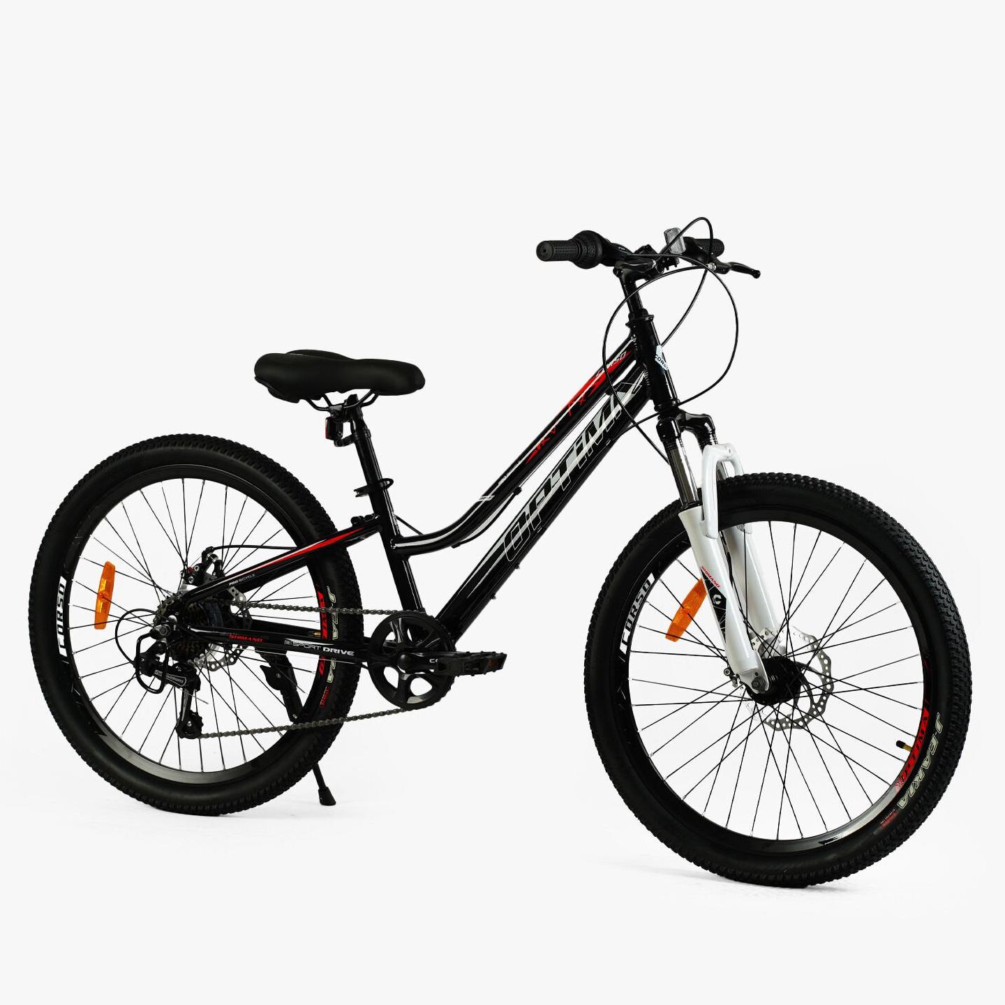 Велосипед горный Corso Optima 24" подростковый алюминиевый Черно-Красный - фото 2 Велосипед горный Corso Optima 24" подростковый алюминиевый Черно-Красный - фото 2