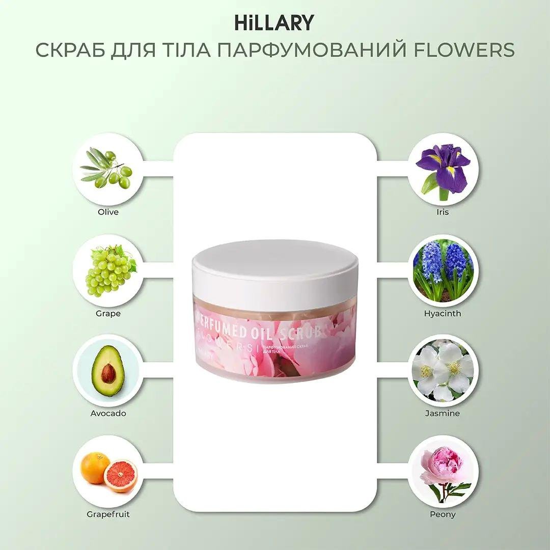 Скраб для тела парфюмированный Hillary Perfumed Oil Scrub Flowers 200 г (HI-01-187) - фото 3