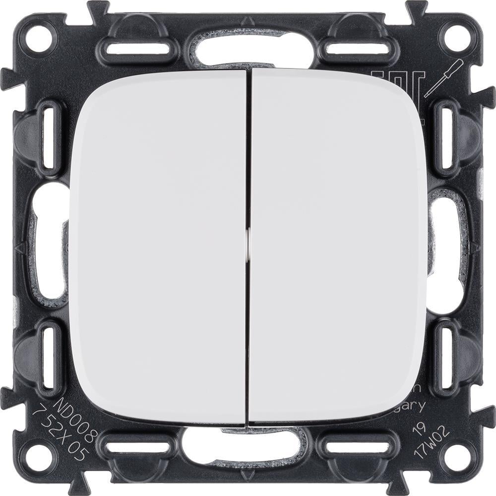 Выключатель Legrand Valena ALLURE 2-х клавишный/скрытый монтаж Белый (752705)