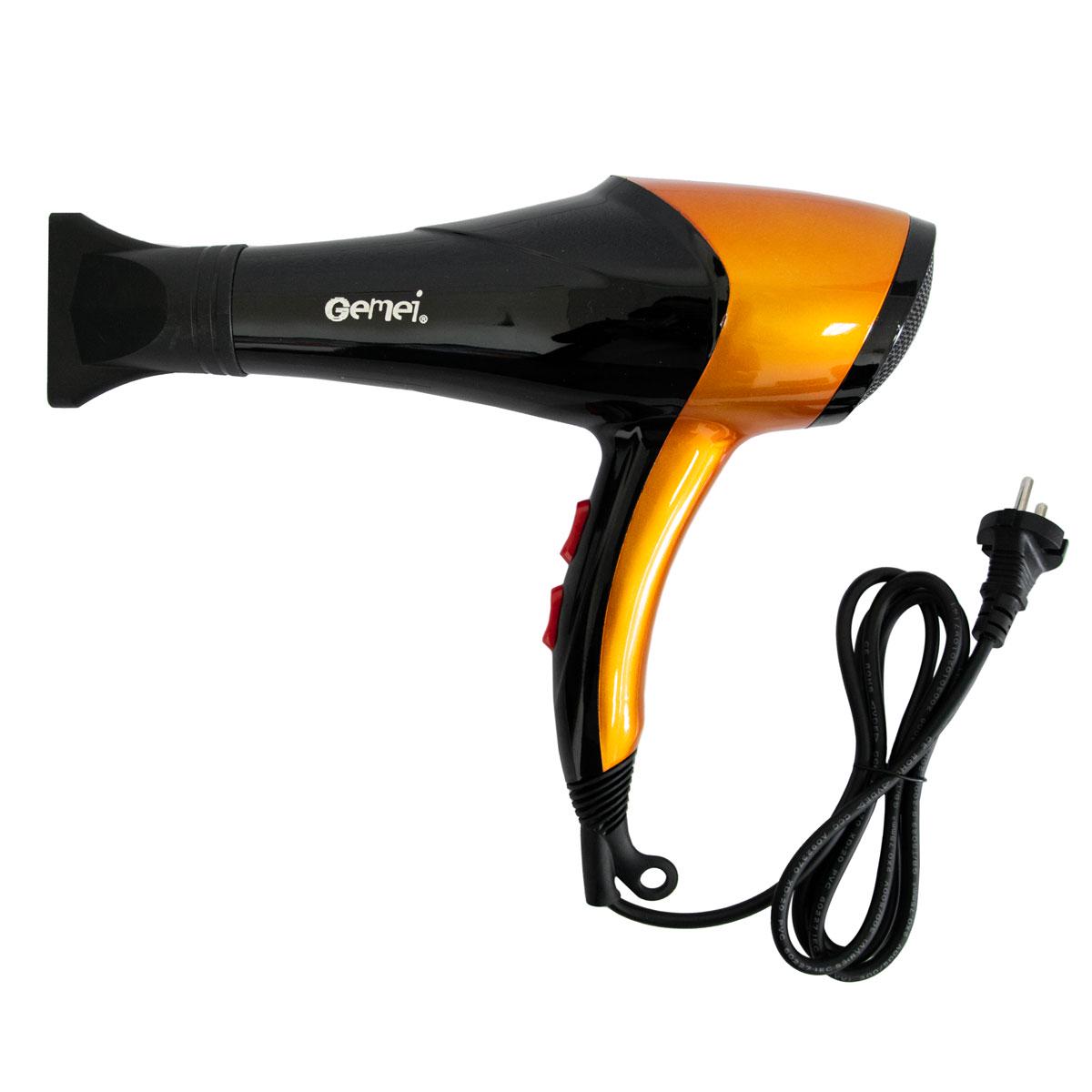 Фен для укладки волос Gemei GM-1766 2600 Вт Черный/Оранжевый (1010111-Other)