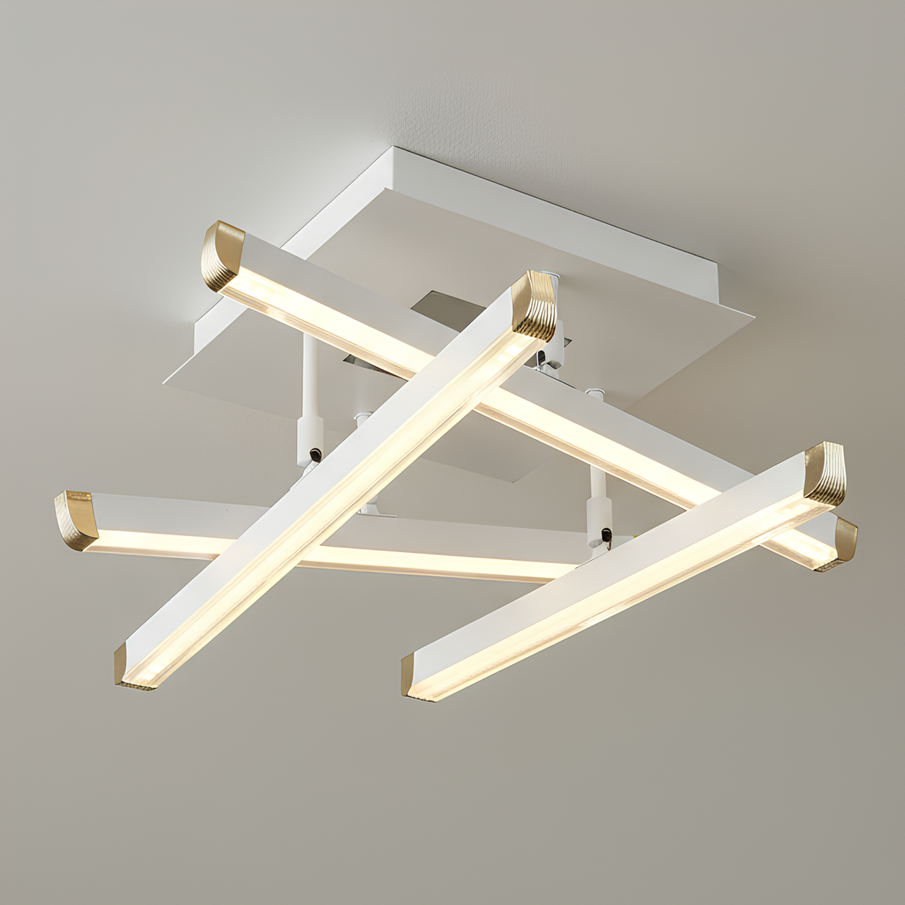 Люстра светодиодная Sirius 32W с линейными рассеивателями 3000-6500K с пультом Белый (B YH996/4 WT)