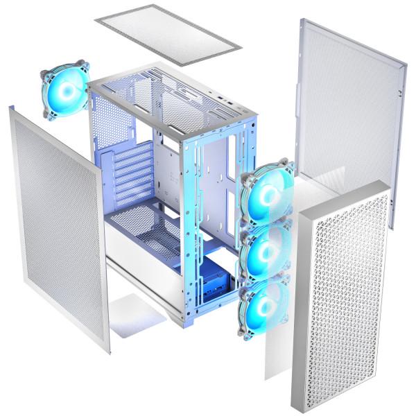 Корпус для компьютера LogicConcept DART PRO Midi-Tower ATX Mesh 4x120 мм ARGB White (AT-DART-PRO-ARGB-20) - фото 5