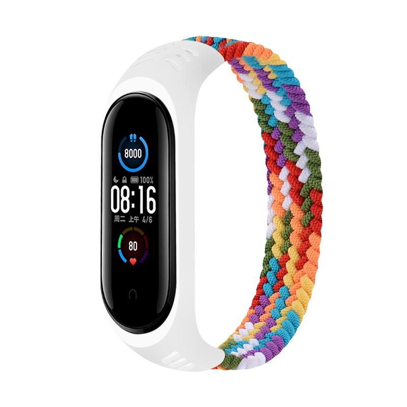 Ремешок Elastic Nylon Style BeCover для Xiaomi Mi Smart Band 5/Mi Smart Band 6 (Size L) Rainbow (706165)