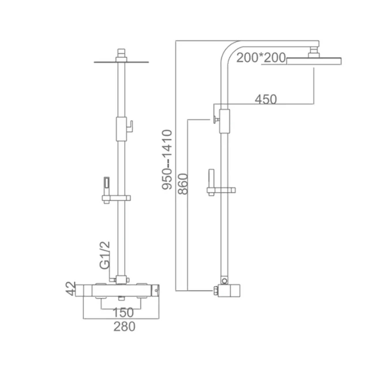 Душевая система Imex Vigo с термостатом 141 см Черный матовый (BTV013/NG) - фото 6 Душевая система Imex Vigo с термостатом 141 см Черный матовый (BTV013/NG) - фото 6