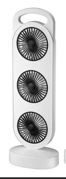 Вентилятор настільний з 3 турбінами акумуляторний Чорний (S-31)