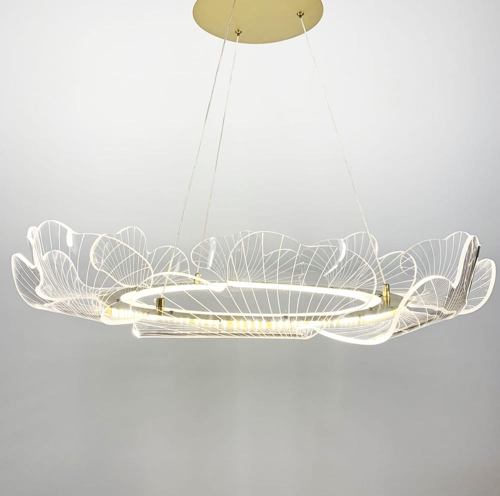 Люстра підвісна INTENS у формі кільця з прозорими пелюстками з акрилу 60 см (DE 1) - фото 3