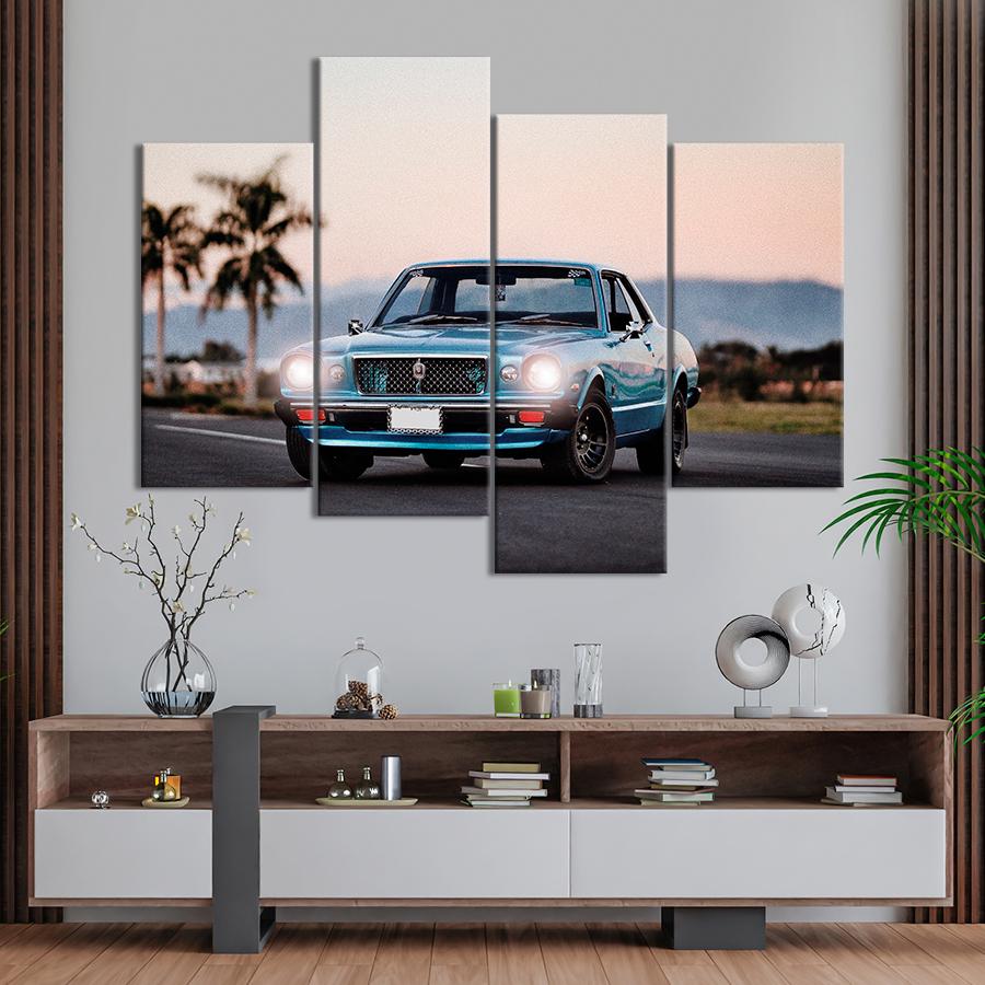 Картина Автомобиль Toyota Corolla голубого цвета 129x90 см (A1170-4)