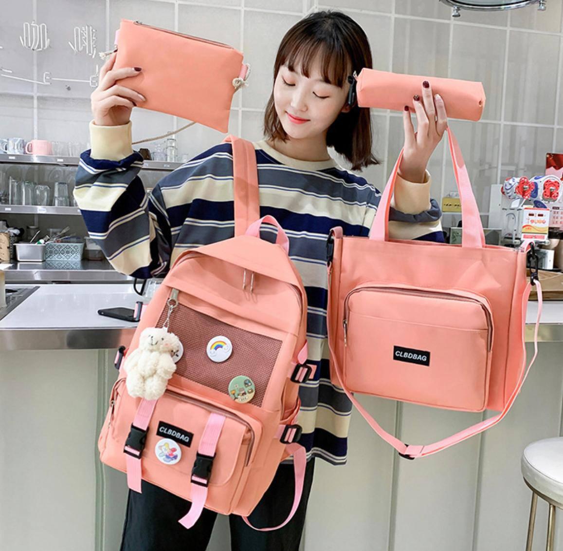 Шкільний рюкзак для дівчинки Ведмедик з значками 4в1 5-11 клас Рожевий (2682110834) - фото 2 Шкільний рюкзак для дівчинки Ведмедик з значками 4в1 5-11 клас Рожевий (2682110834) - фото 2