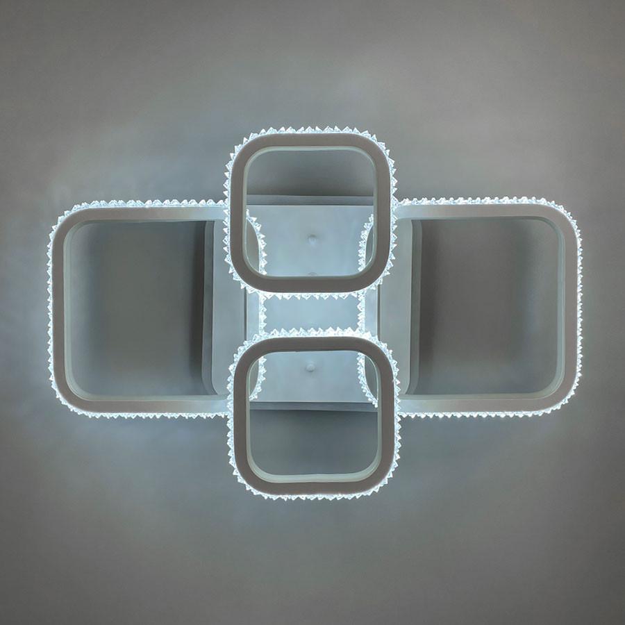 Люстра светодиодная с RGB подсветкой Белый (A 77074/2+2 RGB WT) - фото 4