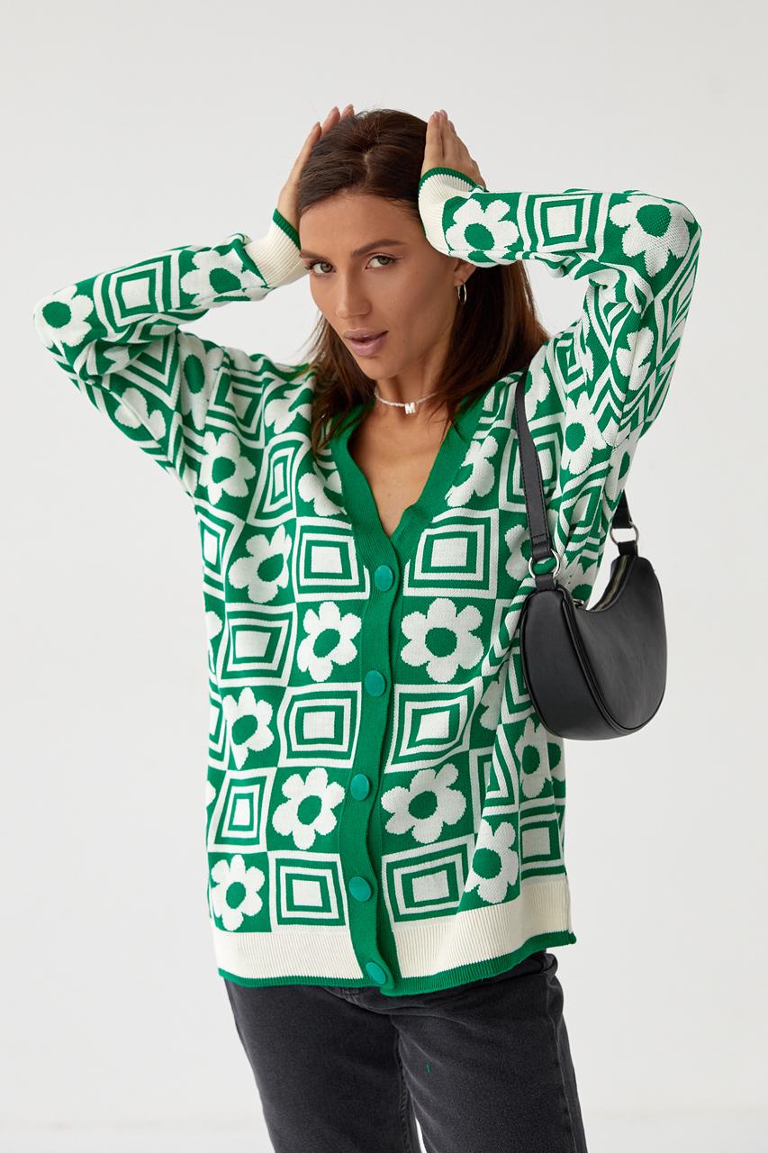 Кардиган удлиненный M Зеленый (9528434) - фото 5 Кардиган удлиненный M Зеленый (9528434) - фото 5