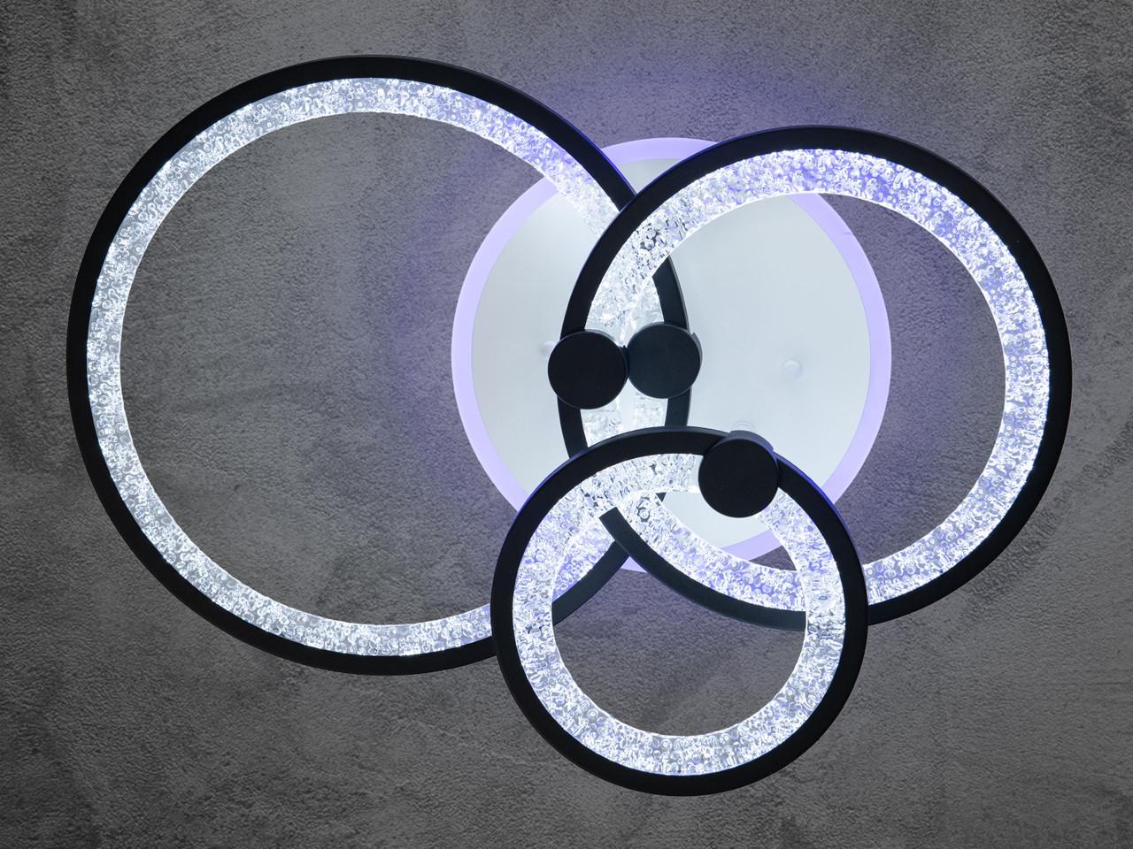 Люстра LED на кухню з диммером 8180-3BK-LS 70W на 10 м2 Чорний (2461100376)