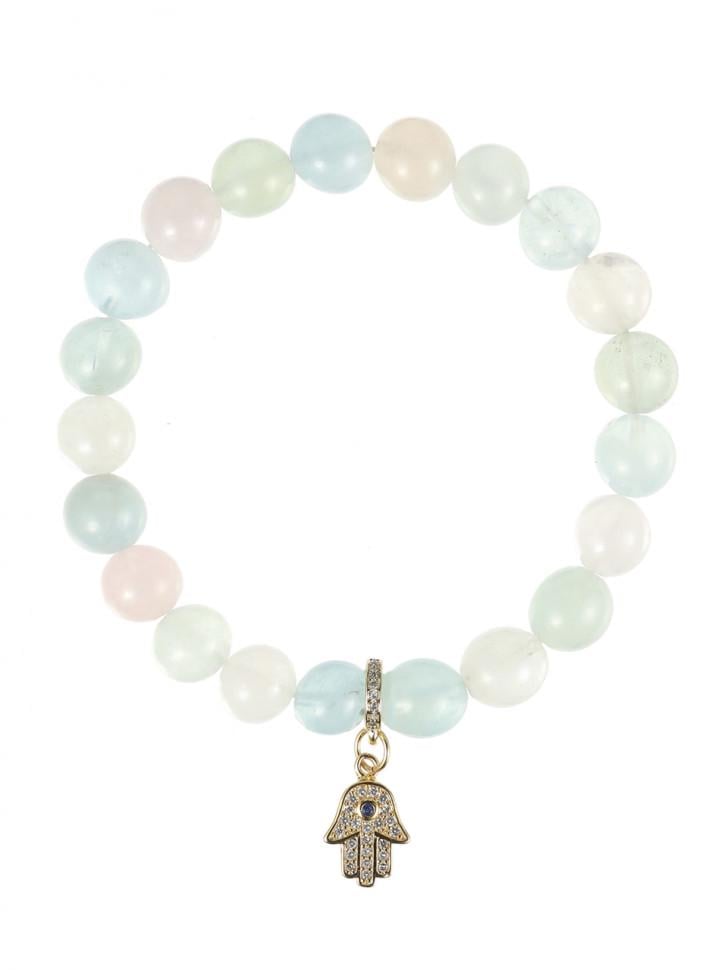 Браслет із морганіту з підвіскою Рука Фатіми (5187) Браслет із морганіту з підвіскою Рука Фатіми (5187)
