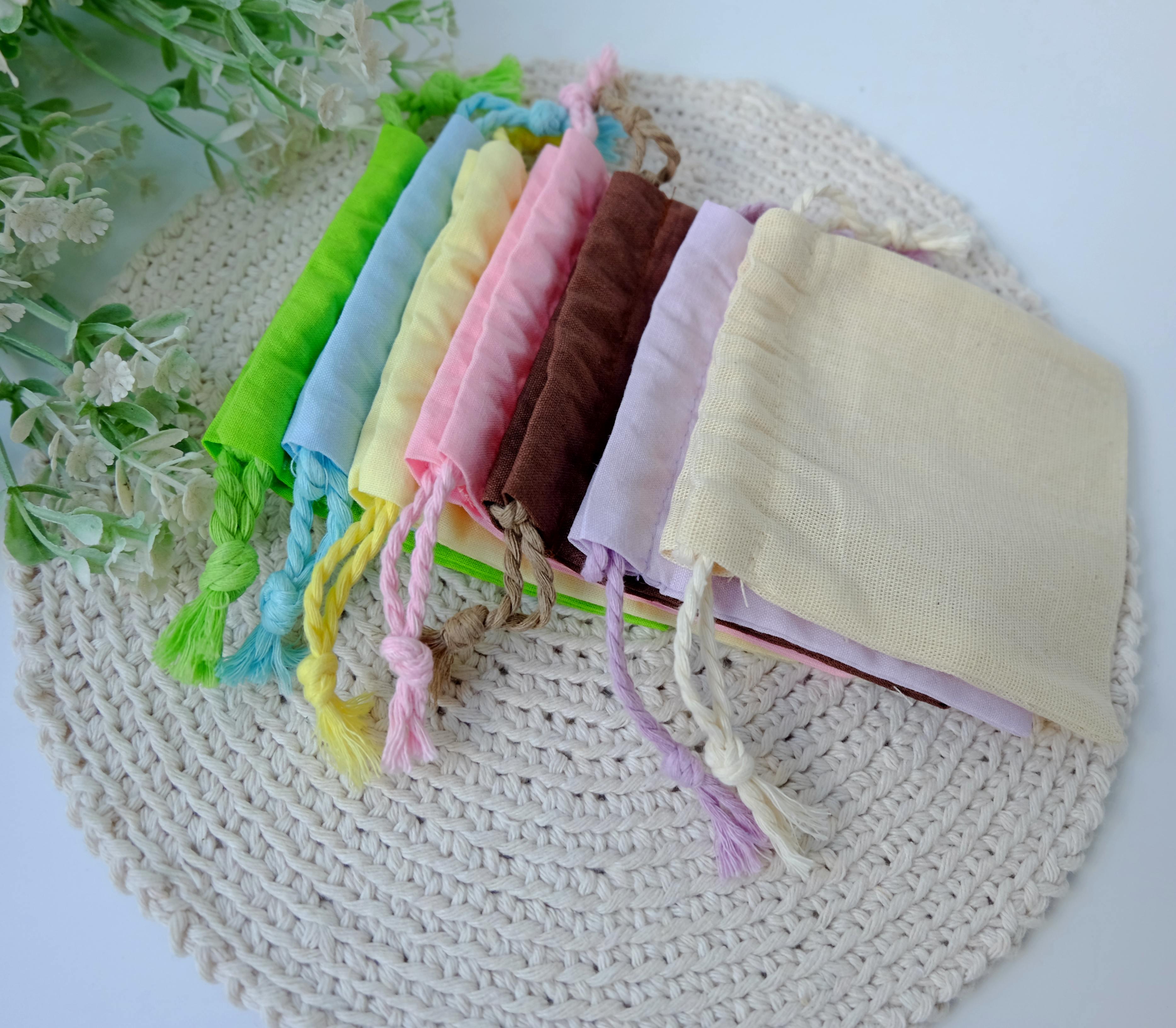 Набір мішечків еко 10х10 см 7 шт. Різнокольоровий (29110867) - фото 4 Набір мішечків еко 10х10 см 7 шт. Різнокольоровий (29110867) - фото 4