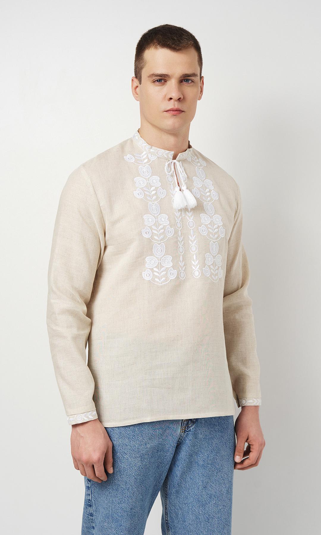 Вишиванка чоловіча Вишиваночка р. 54 Бежевий (3110)