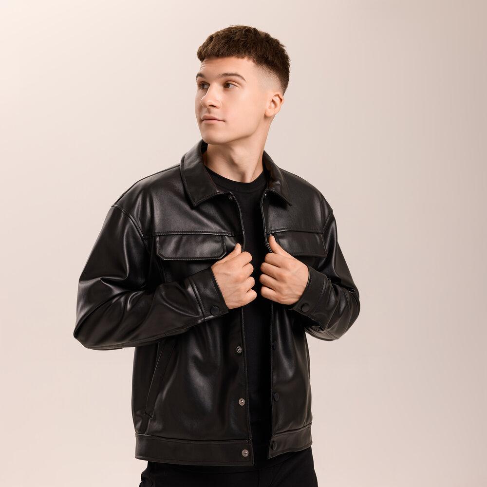 Куртка мужская Pobedov Arkon из эко кожи на замше XL Черный (26491/3) - фото 2 Куртка мужская Pobedov Arkon из эко кожи на замше XL Черный (26491/3) - фото 2