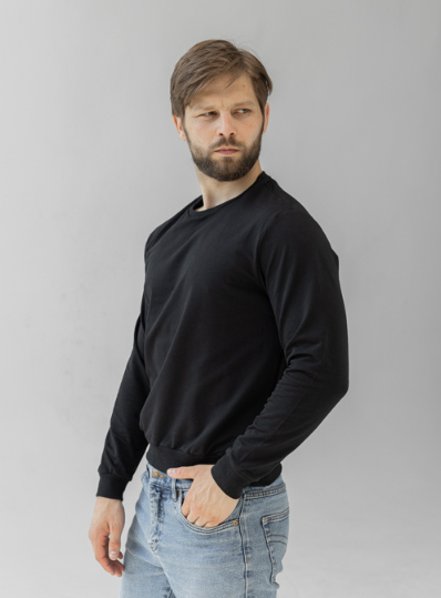 Свитшот мужской GBI двухнитка L Черный (12718)