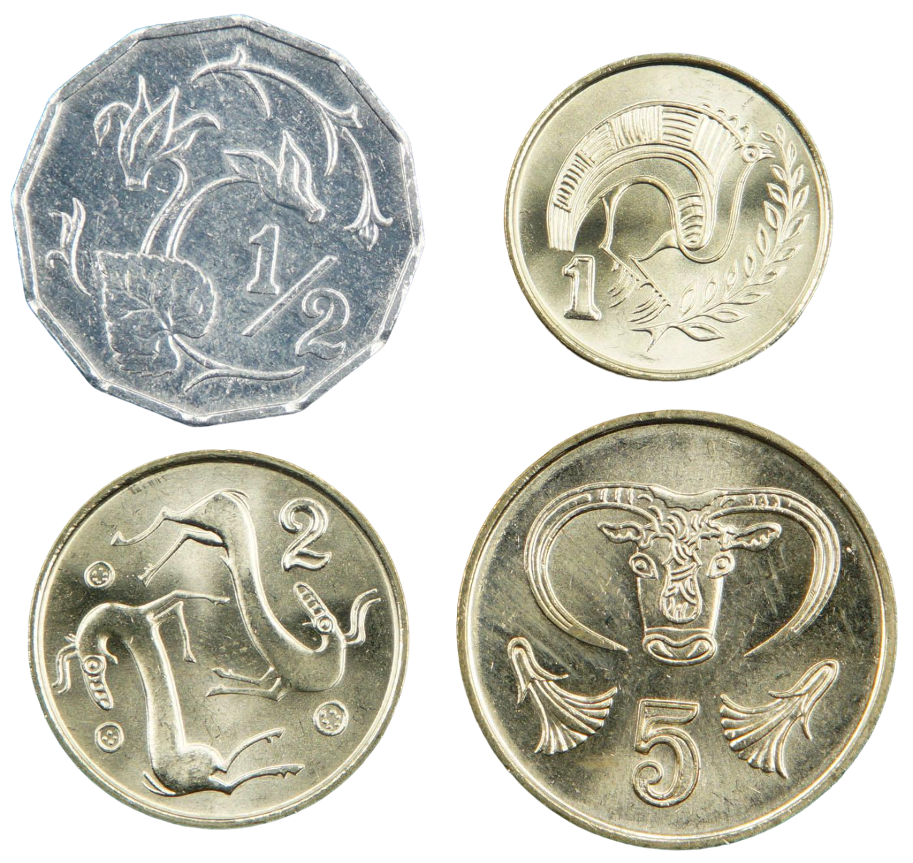 Коллекционные монеты Кипр 1998 Набор 1/2 и 5 центов 1983-1998 годов