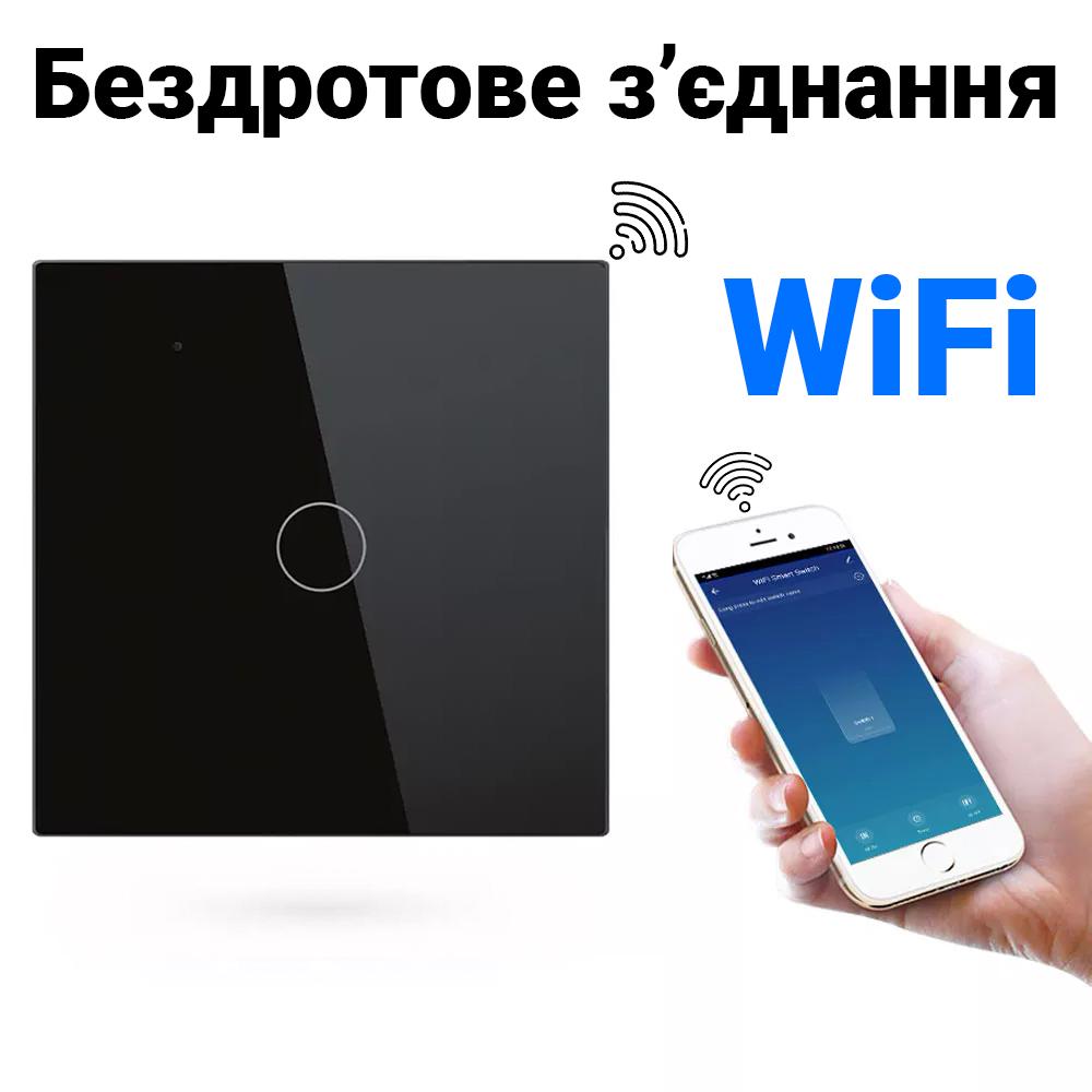 Выключатель света сенсорный Wifi USmart WS-01w одноканальный с нулем и поддержкой Tuya Черный - фото 4