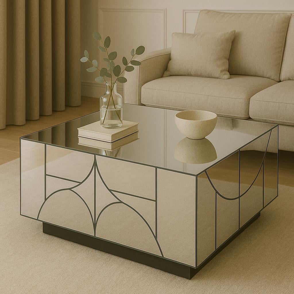 Стіл дзеркальний Єлизавета 800х800х450 мм Антрацитовий Стіл дзеркальний Єлизавета 800х800х450 мм Антрацитовий