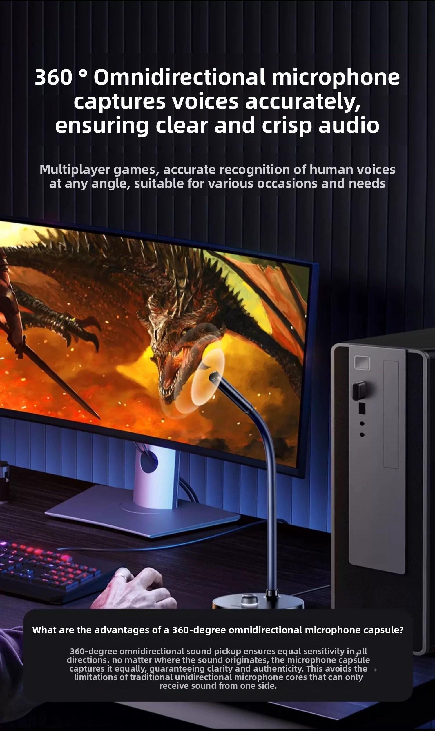 Мікрофон настільний Ugreen 96 360° 3.5 мм Чорний (55344) - фото 15