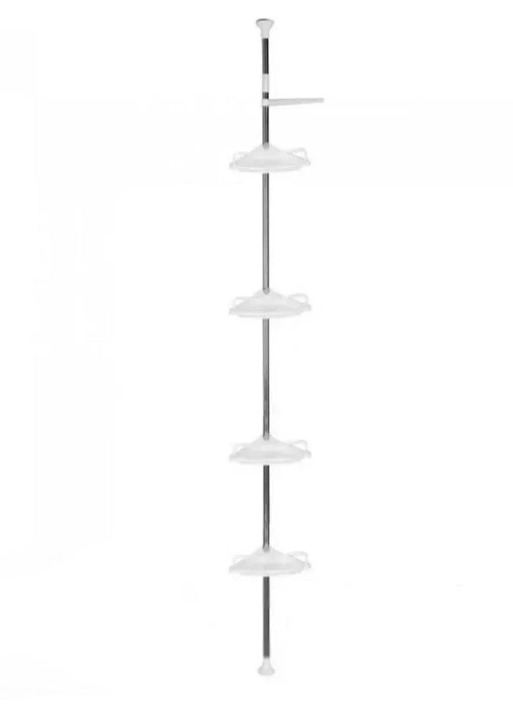 Полка угловая для ванной комнаты Good Idea металлическая телескопическая 4 яруса установка от пола до потолка Белый (36335T) Полка угловая для ванной комнаты Good Idea металлическая телескопическая 4 яруса установка от пола до потолка Белый (36335T)