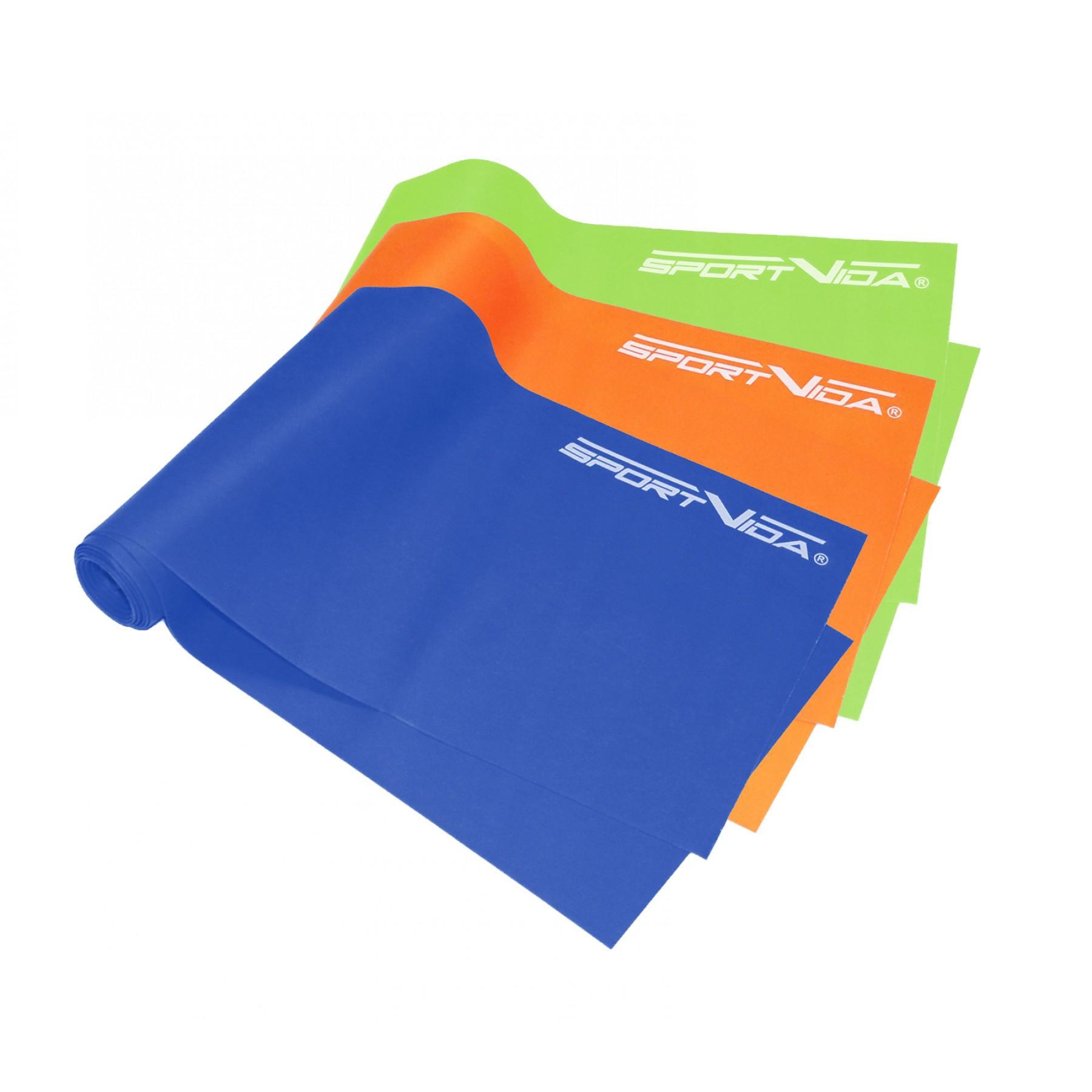 Стрічка-еспандер SportVida Flat Stretch Band для спорту та реабілітації 120х15 см до 15 кг 3 шт. (SV-HK0183)