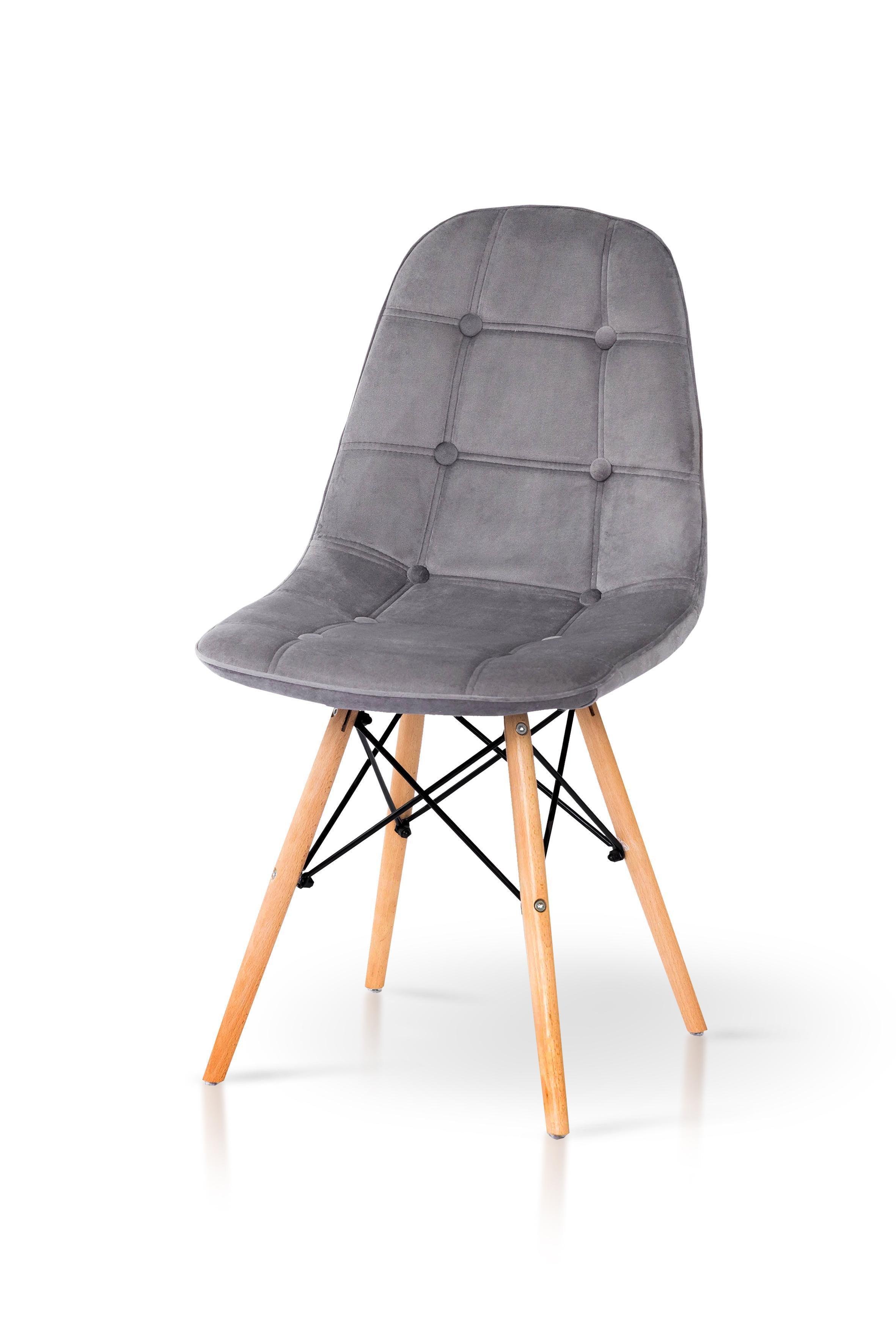 Стілець для кухні та вітальні Джастін Justin велюр 460х840х500 мм Сірий (GAА0050653) - фото 1 Стілець для кухні та вітальні Джастін Justin велюр 460х840х500 мм Сірий (GAА0050653) - фото 1