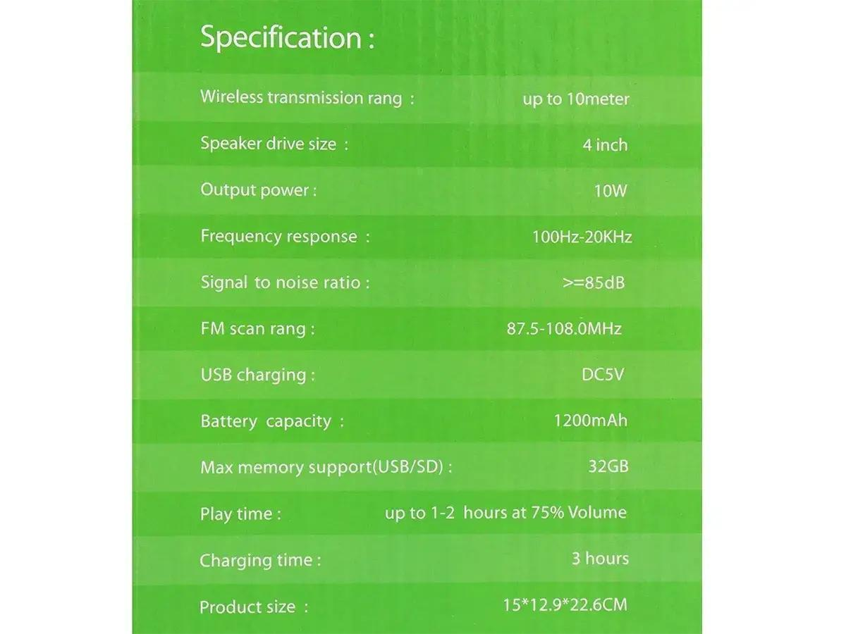 Портативна колонка Bluetooth Wsieir WS-1109 10 Вт Чорний (21821518) - фото 3