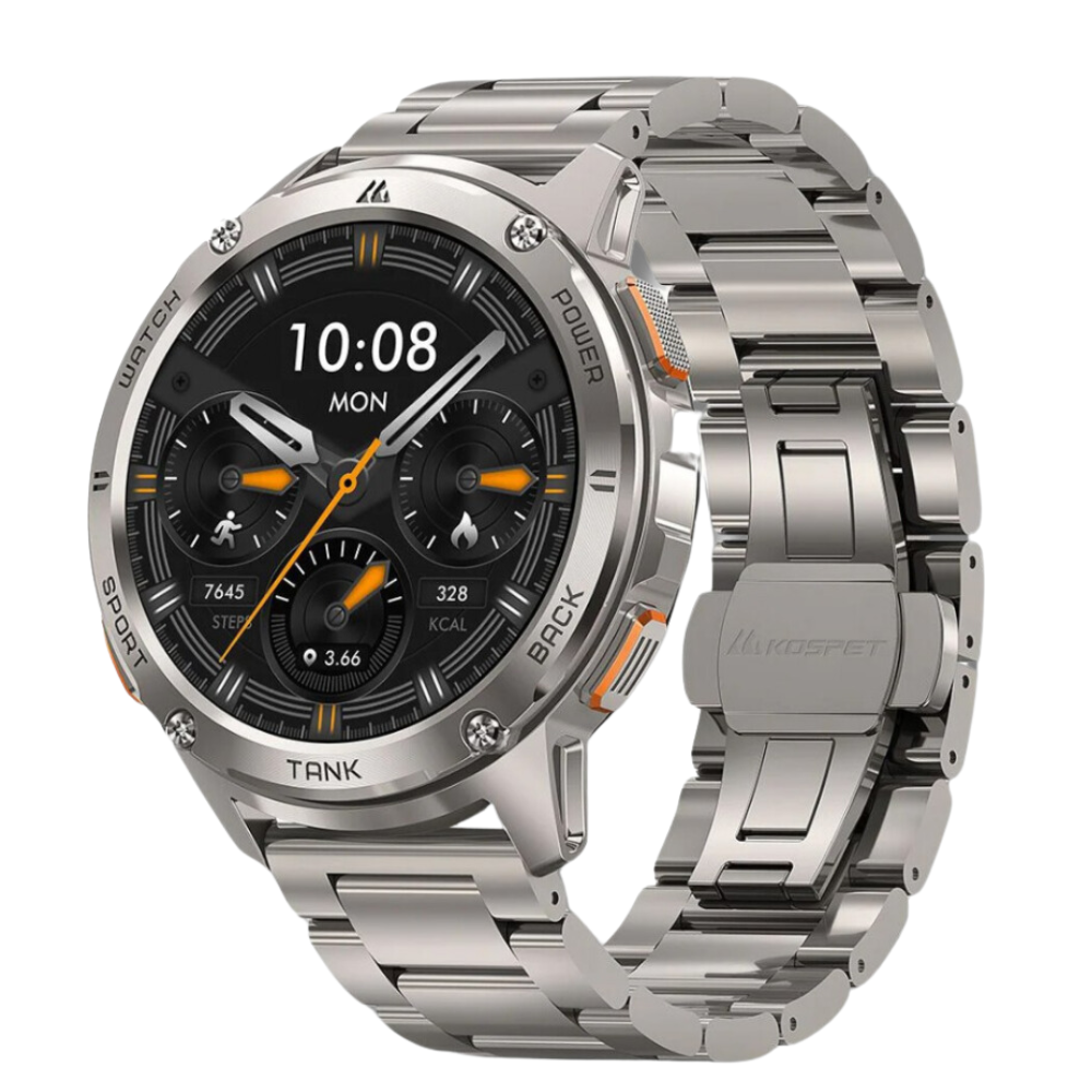 Смарт-часы мужские Kospet T3 с металлическим ремешком/водонепроницаемые/с функцией звонка Серебристый (1077-0312)