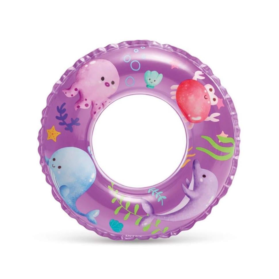 Надувний круг для дітей Intex Рибки 61 см Фіолетовий (59242Violet)