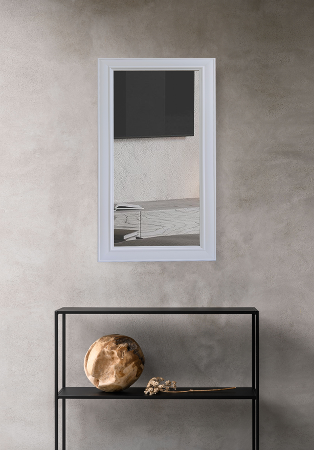 Дзеркало в рамці CRYSTAL GLASS 2260 1100х500 мм Білий (С4019)